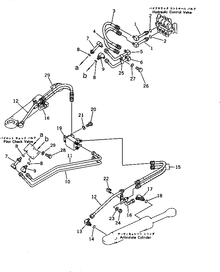 Graders Komatsu / GD705A-3 S/N 10002-UP(GD705A-C) / ARTICULATE PIPING(180310 : 3652)