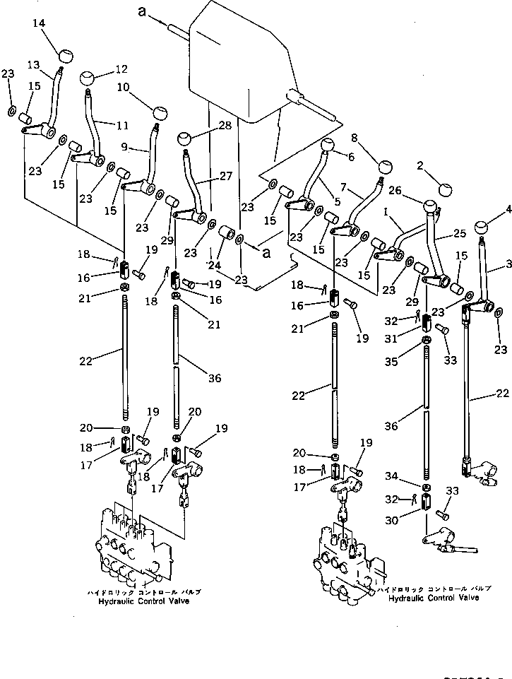 Graders Komatsu / GD705A-3 S/N 10002-UP(GD705A-C) / HYDRAULIC CONTROL LEVER(180350 : 3663)