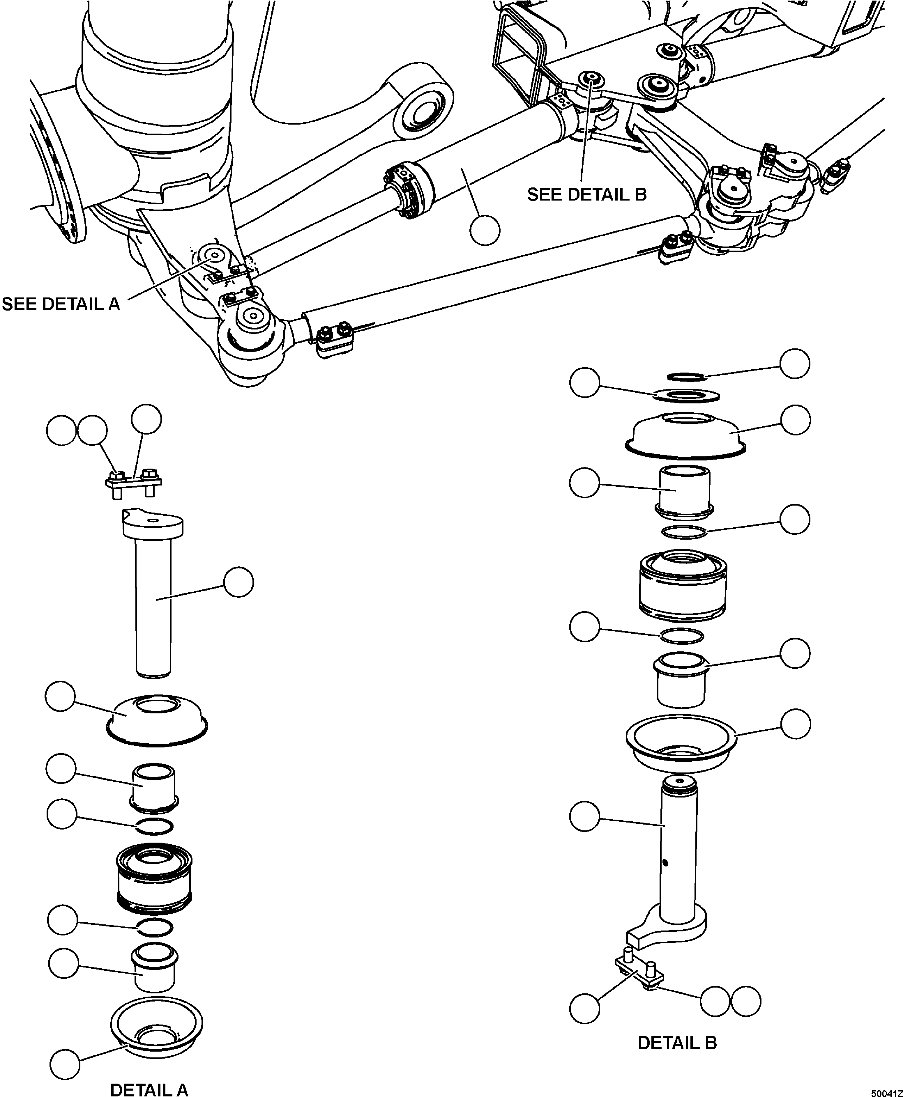 Dump Trucks Komatsu / HD1500-7 S/N 80001-80137(HD1500-C) / STEERING CYLINDER INSTALLATION(#80001-)(180040 : F0203)