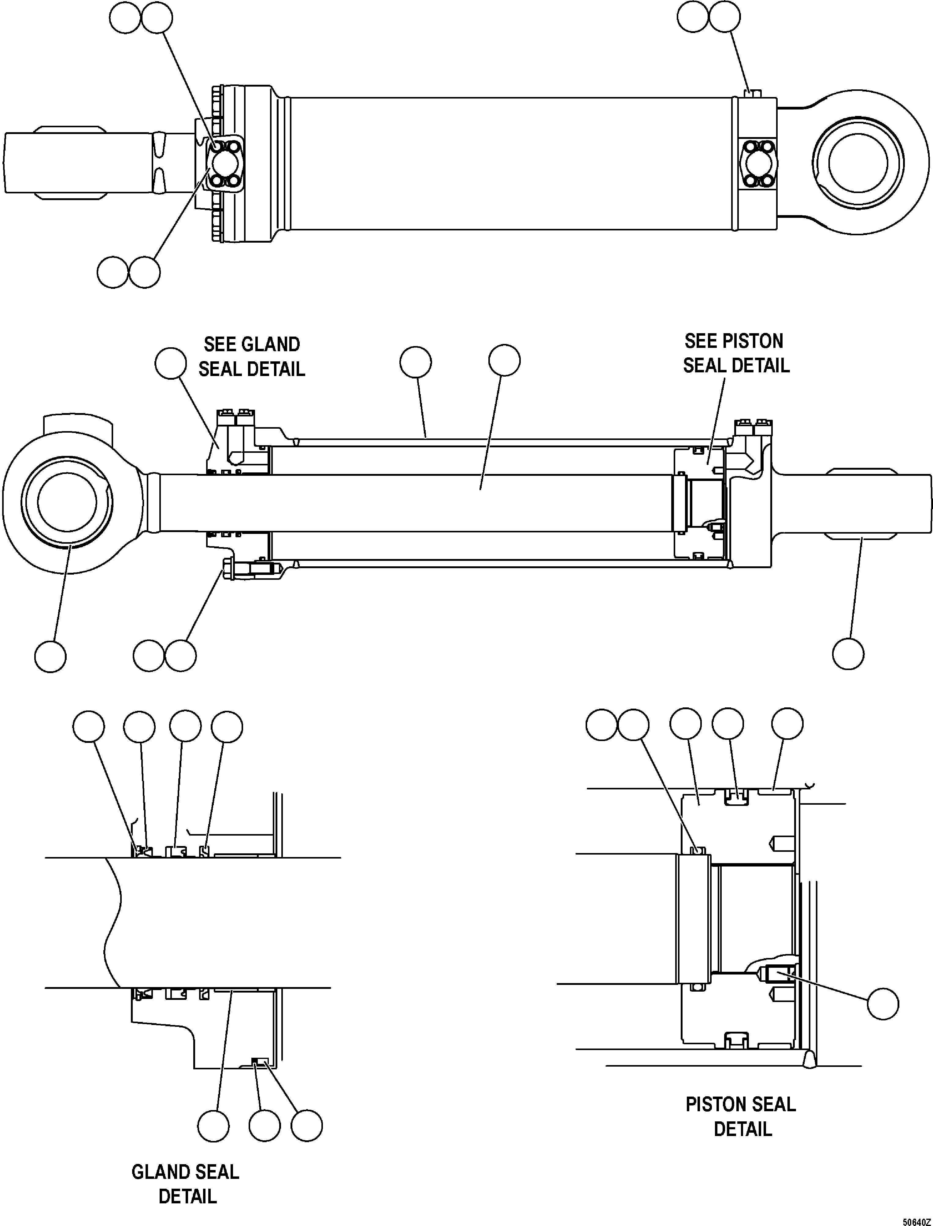 Dump Trucks Komatsu / HD1500-7 S/N 80001-80137(HD1500-C) / STEERING CYLINDER(#80001-80103)(180050 : F0205)
