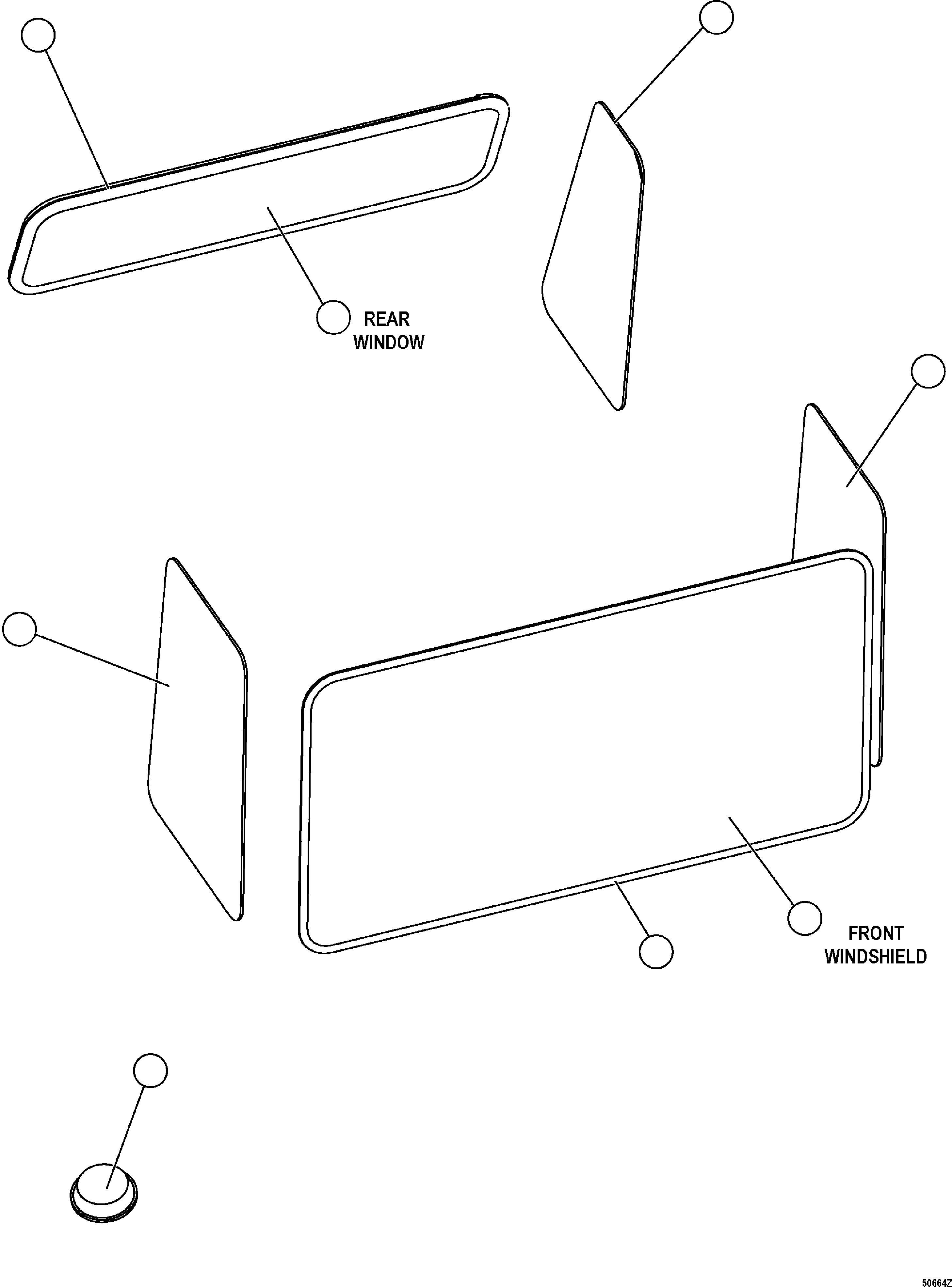 Dump Trucks Komatsu / HD1500-7 S/N 80001-80137(HD1500-C) / CAB WINDOWS(#80001-)(210070 : G0227)