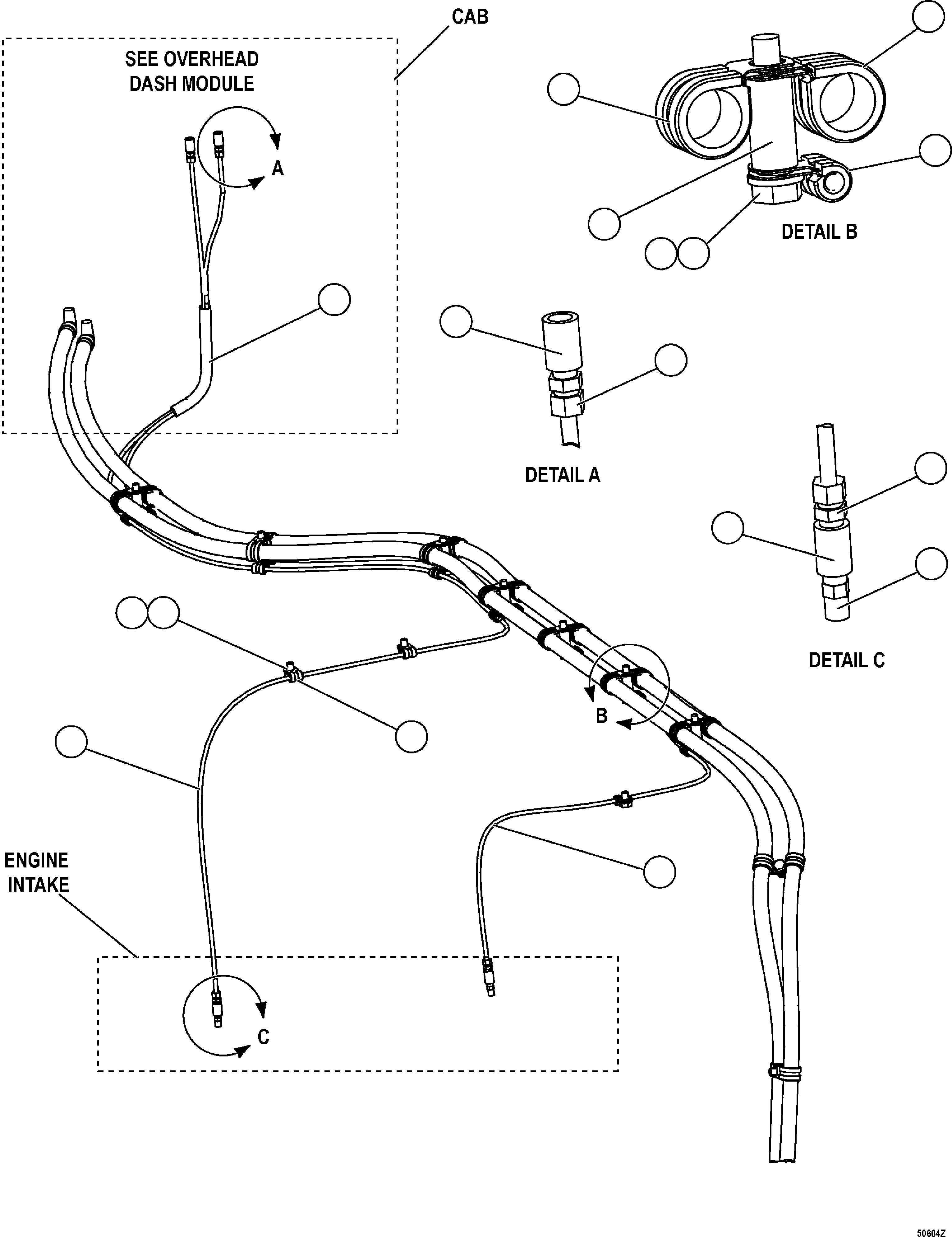 Dump Trucks Komatsu / HD1500-7 S/N 80001-80137(HD1500-C) / AIR RESTRICTION GAUGE PIPING(#80001-)(210160 : G0245)