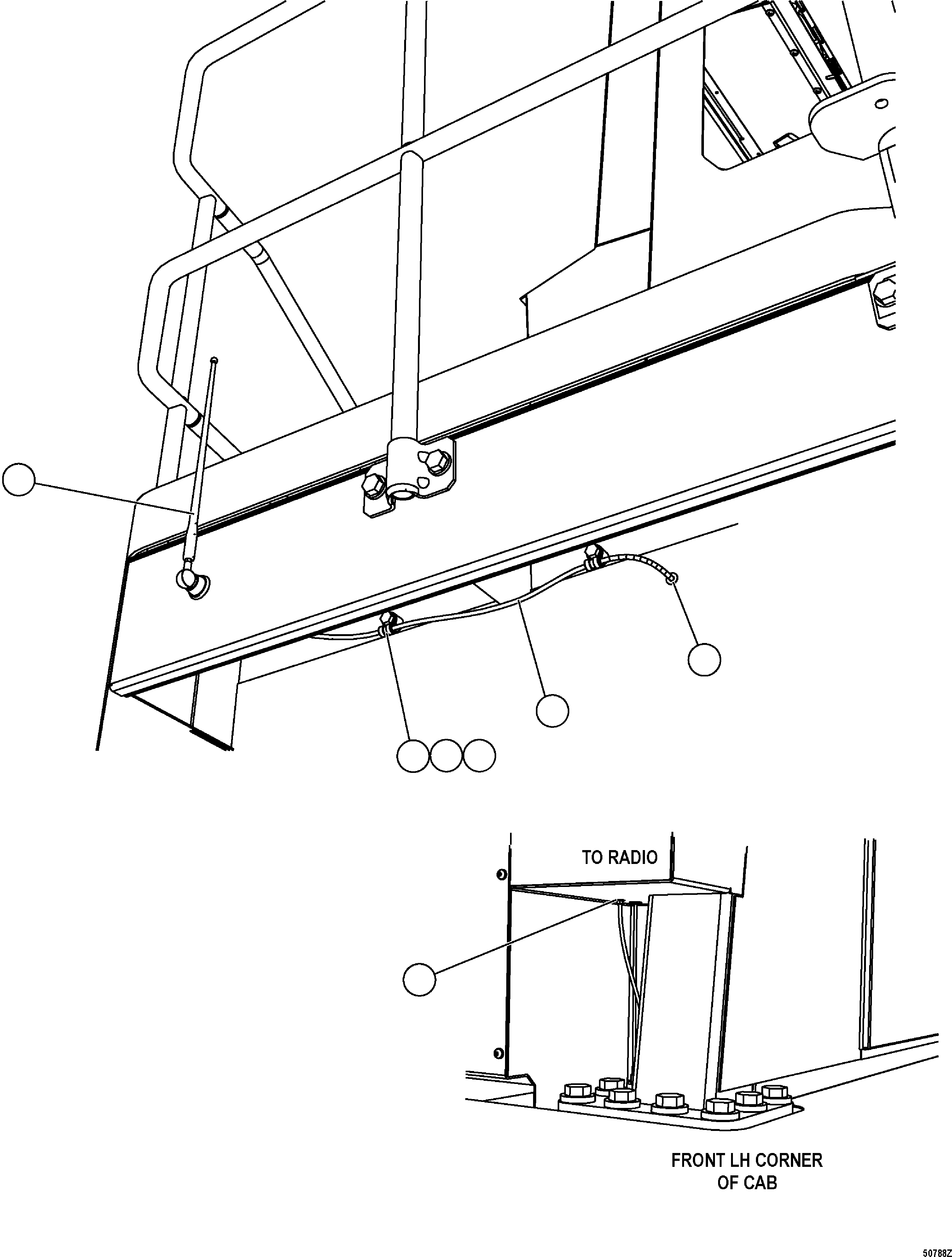 Dump Trucks Komatsu / HD1500-7 S/N 80001-80137(HD1500-C) / RADIO ANTENNA INSTALLATION(#80001-)(210180 : G0249)