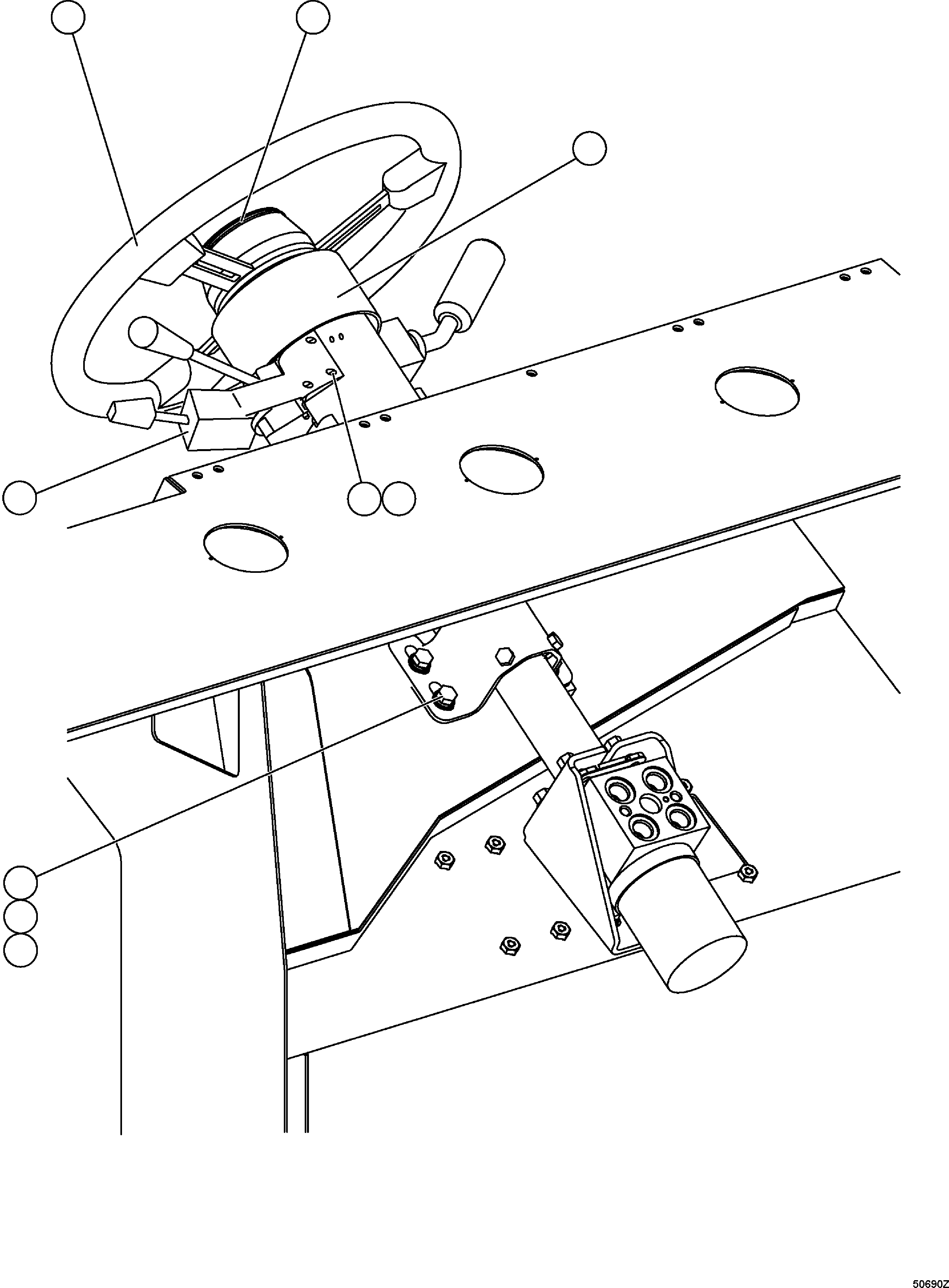 Dump Trucks Komatsu / HD1500-7 S/N 80001-80137(HD1500-C) / STEERING COLUMN AND STEERING WHEEL INSTALLATION(#80001-)(210200 : G0253)