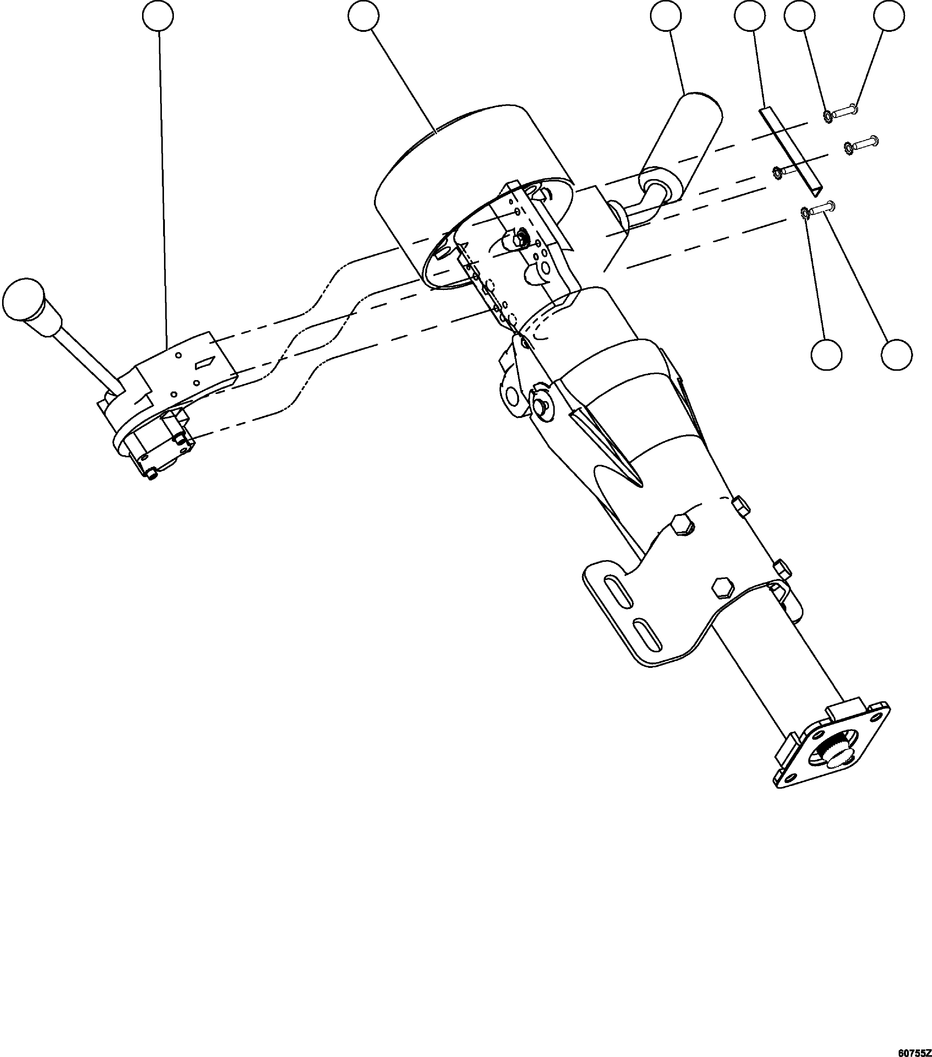Dump Trucks Komatsu / HD1500-7 S/N 80001-80137(HD1500-C) / STEERING COLUMN AND LEVER ASSEMBLY(#80001-)(210210 : G0255)