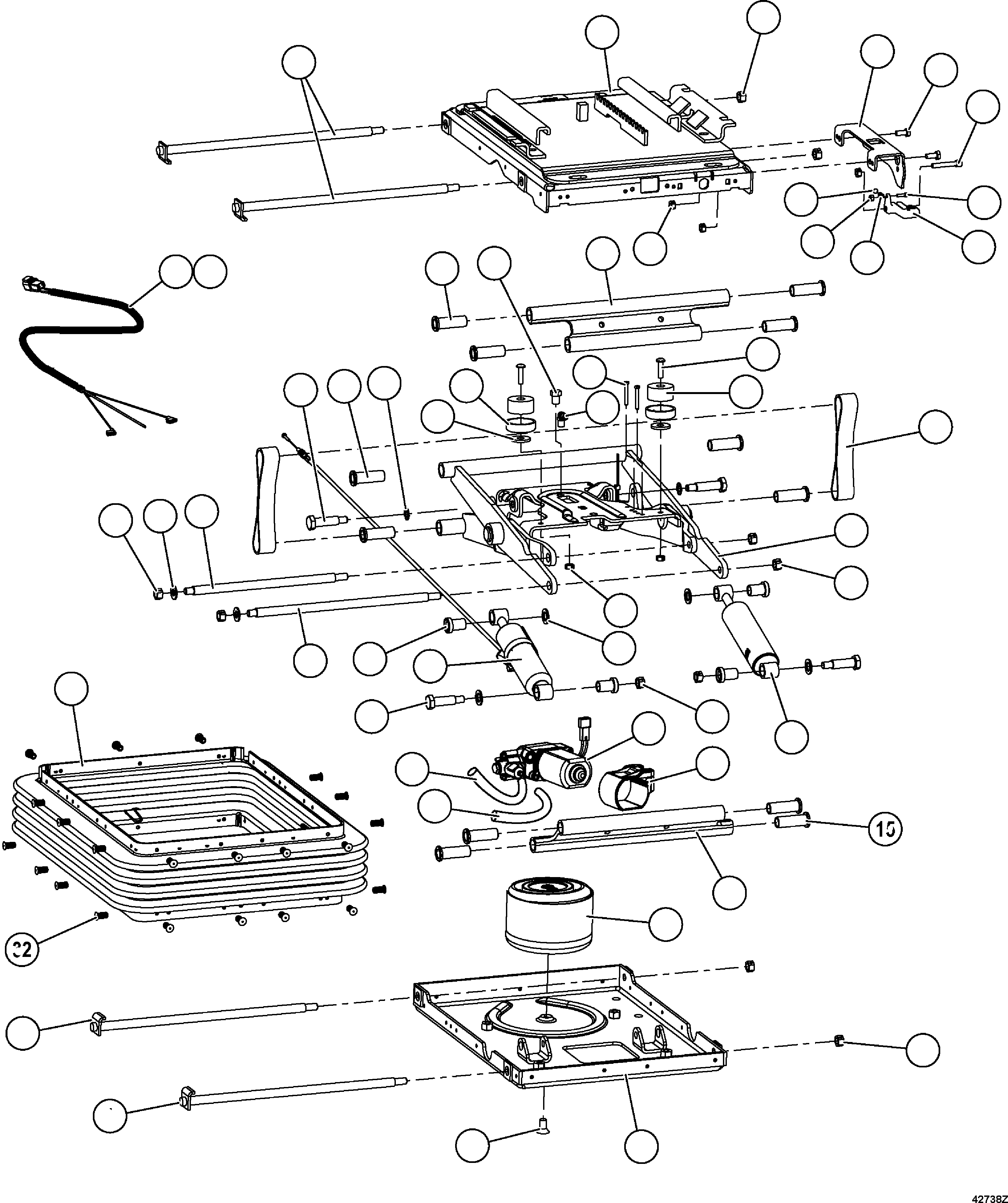 Dump Trucks Komatsu / HD1500-7 S/N 80001-80137(HD1500-C) / SEAT SUSPENSION ASSEMBLY(#80001-)(210590 : G0333)