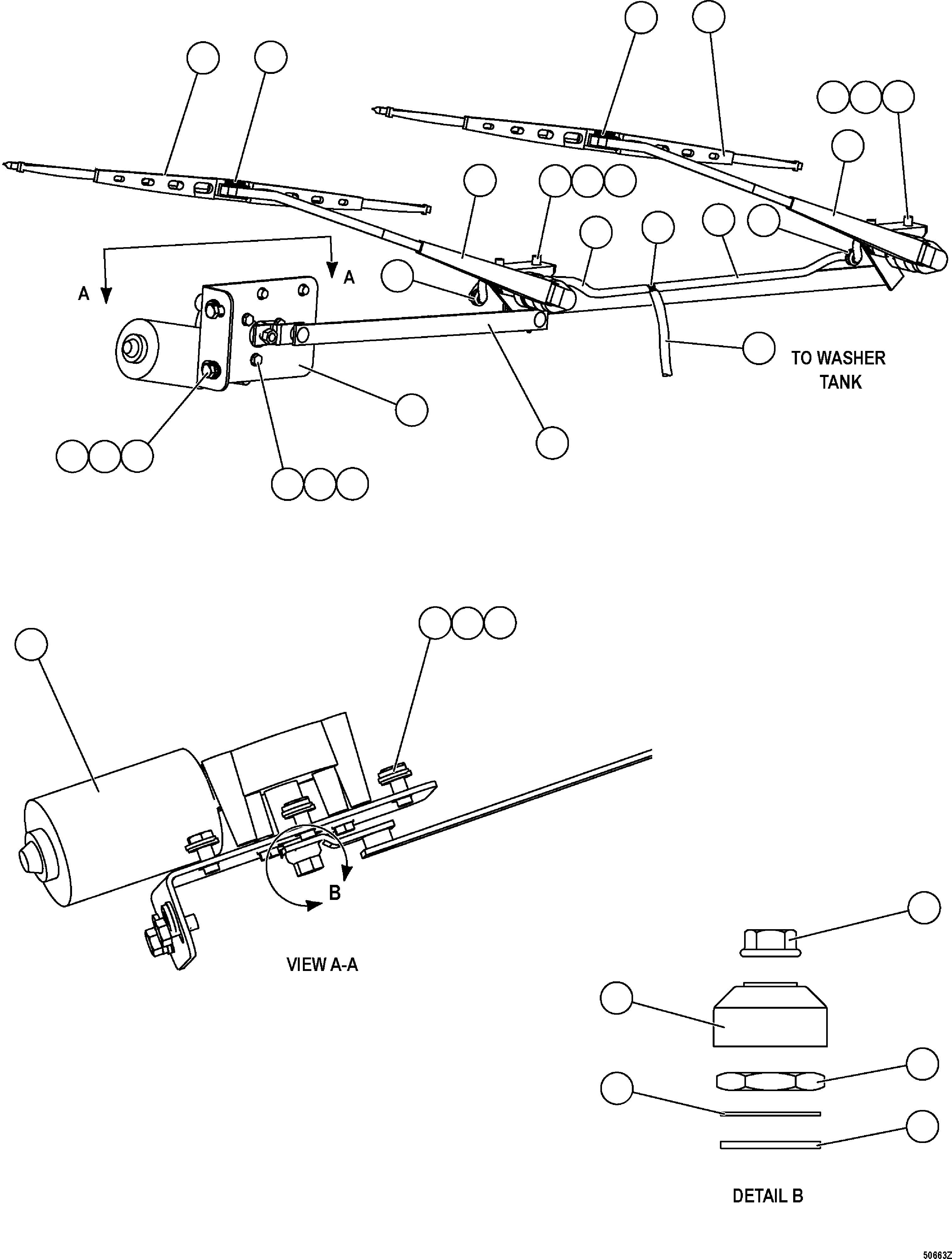 Dump Trucks Komatsu / HD1500-7 S/N 80001-80137(HD1500-C) / WINDSHIELD WIPER/WASHER INSTALLATION(#80001-)(210800 : G0375)