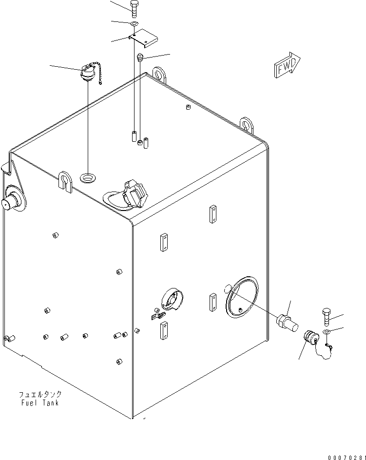 Dump Trucks Komatsu / HD785-7 S/N A10001-UP(HD785-AE) / FUEL TANK (WITHOUT FUEL QUICK CHARGE VALVE)(090040 : D0100-04B0)