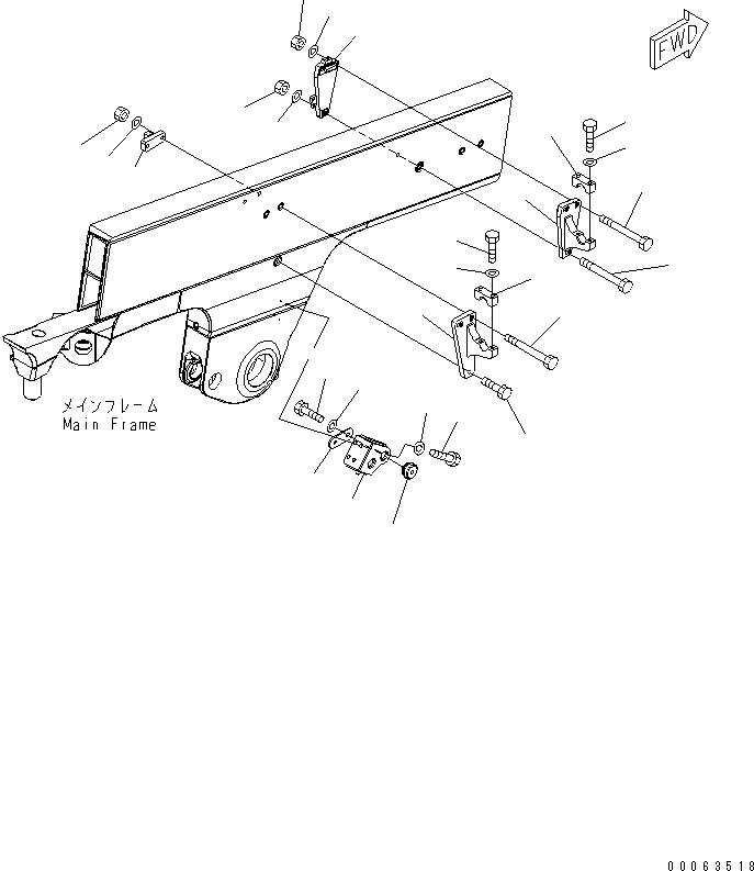 Dump Trucks Komatsu / HD785-7 S/N A10001-UP(HD785-AE) / FUEL TANK (MOUNTING BRACKET)(090080 : D0100-07B0)