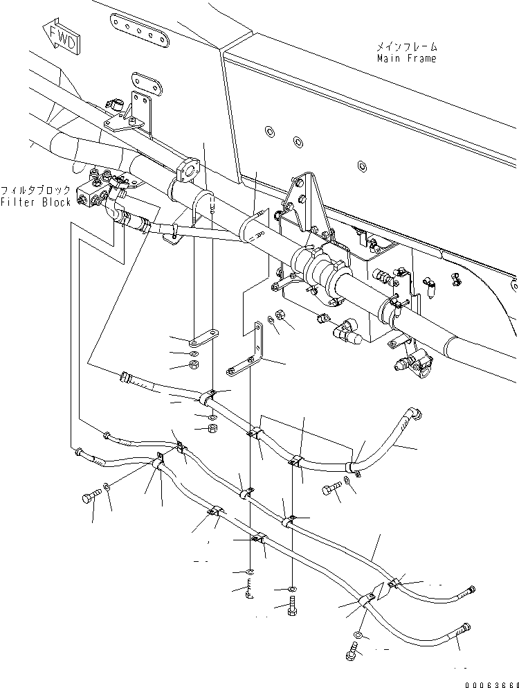 Dump Trucks Komatsu / HD785-7 S/N A10001-UP(HD785-AE) / FUEL LINE (TANK TO BLOCK)(#A10001-A10067)(090090 : D0200-01B0)