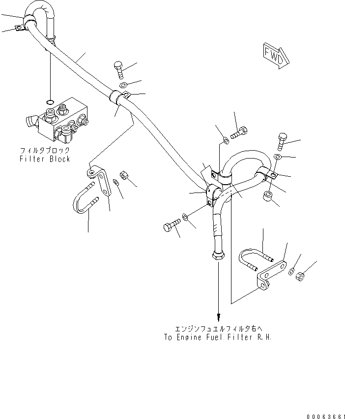 Dump Trucks Komatsu / HD785-7 S/N A10001-UP(HD785-AE) / FUEL LINE (FILTER TO ENGINE)(090130 : D0200-03B0)