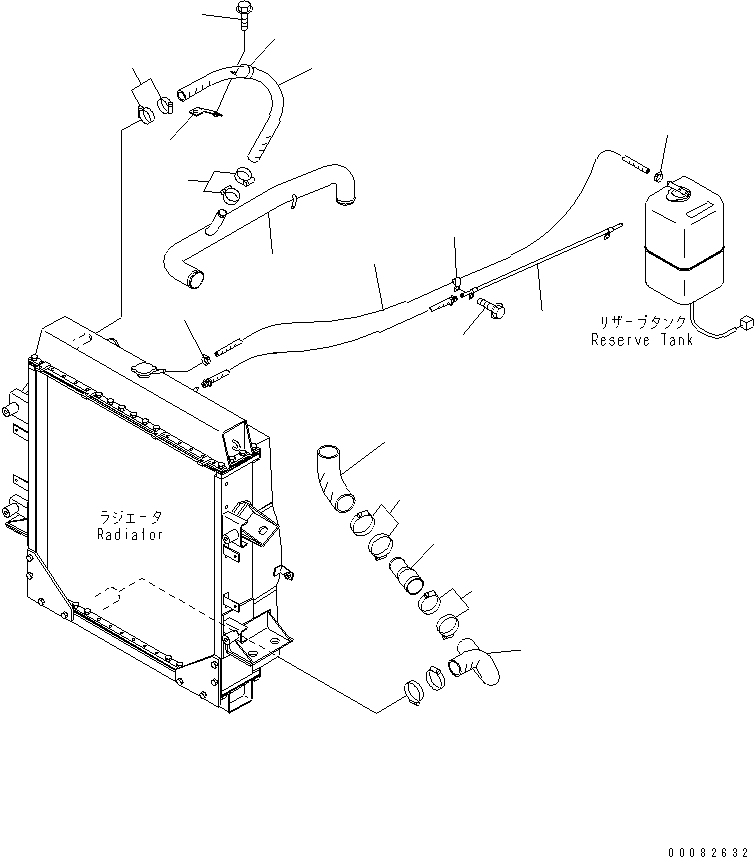 Komatsu parts book diagram for HM300-1L S/N A10001-UP: COOLANT LINE