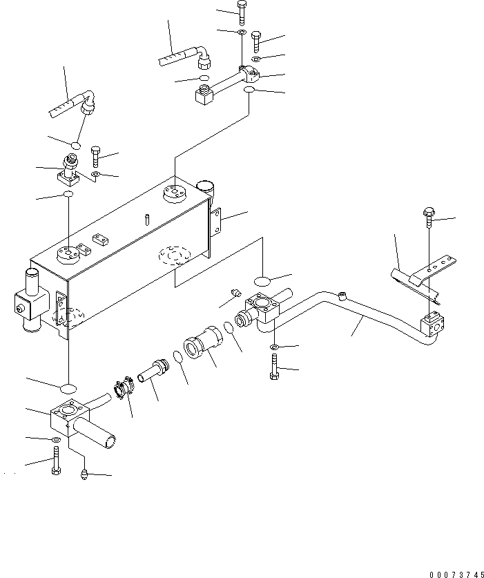 Komatsu parts book diagram for HM300-1L S/N A10001-UP: BRAKE OIL COOLER PIPING