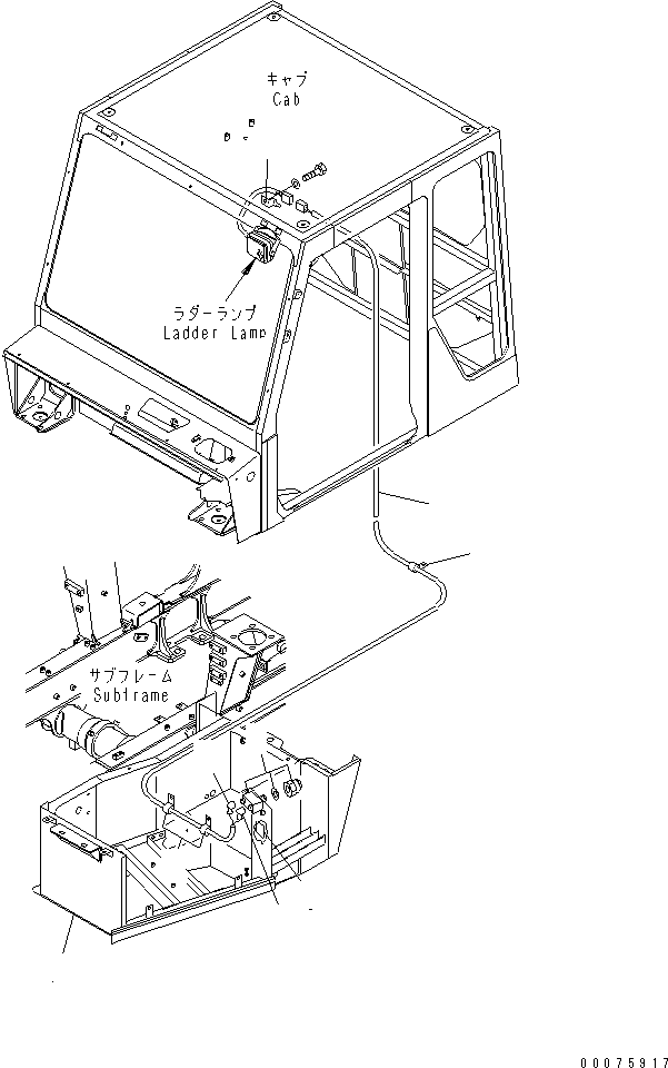 Komatsu parts book diagram for HM300-1L S/N A10001-UP: LADDER LAMP HARNESS