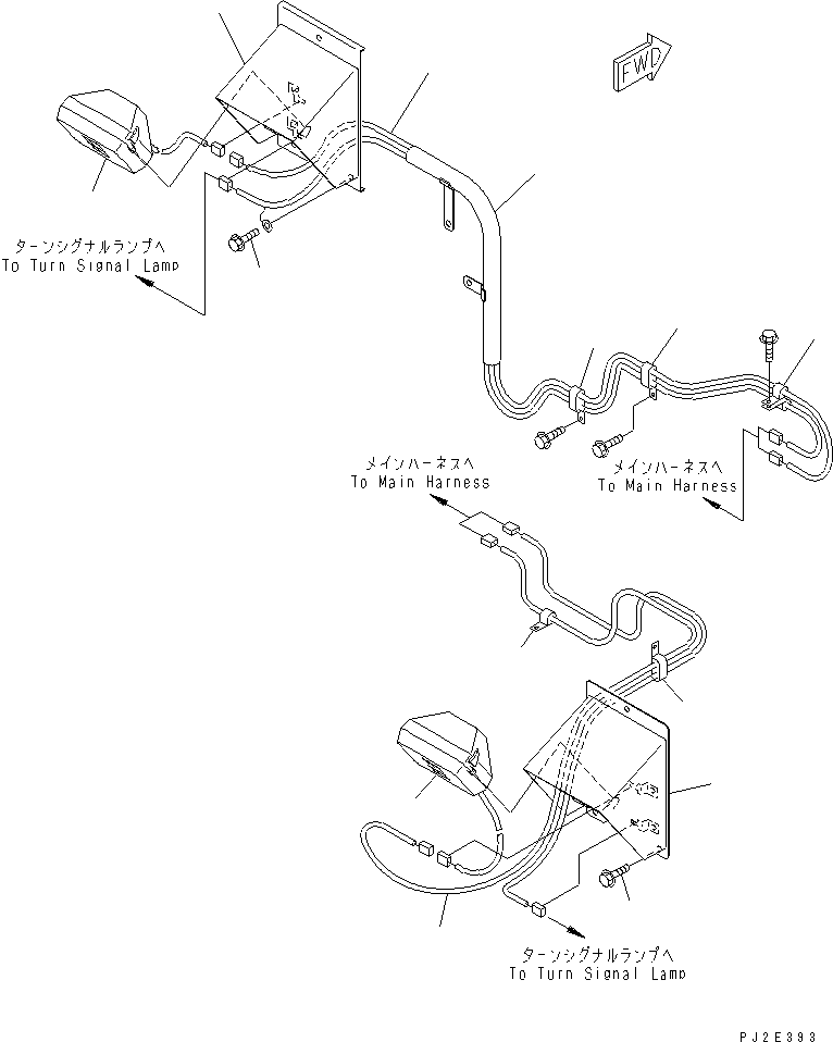 Komatsu parts book diagram for HM300-1L S/N A10001-UP: SIDE LAMP