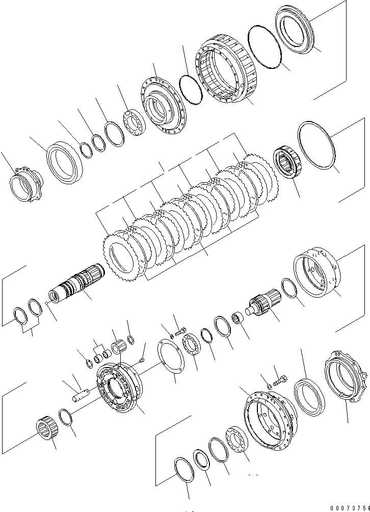 Komatsu parts book diagram for HM300-1L S/N A10001-UP: TRANSMISSION (DIFFERENTIAL)