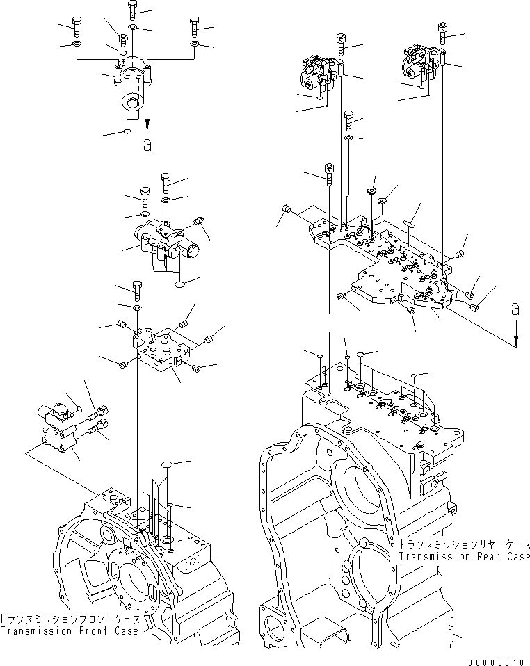 Komatsu parts book diagram for HM300-1L S/N A10001-UP: CONTROL VALVE