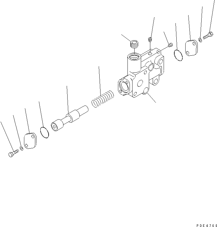 Komatsu parts book diagram for HM300-1L S/N A10001-UP: FLOW VALVE