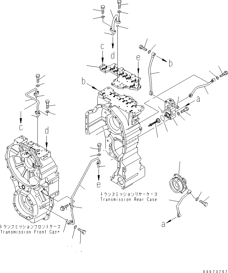 Komatsu parts book diagram for HM300-1L S/N A10001-UP: TRANSMISSION (PIPING)