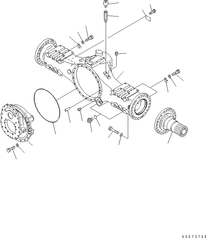 Komatsu parts book diagram for HM300-1L S/N A10001-UP: CENTER AXLE (HOUSING AND RELATED PARTS)