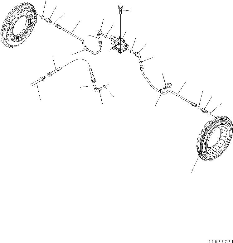 Komatsu parts book diagram for HM300-1L S/N A10001-UP: CENTER BRAKE PIPING