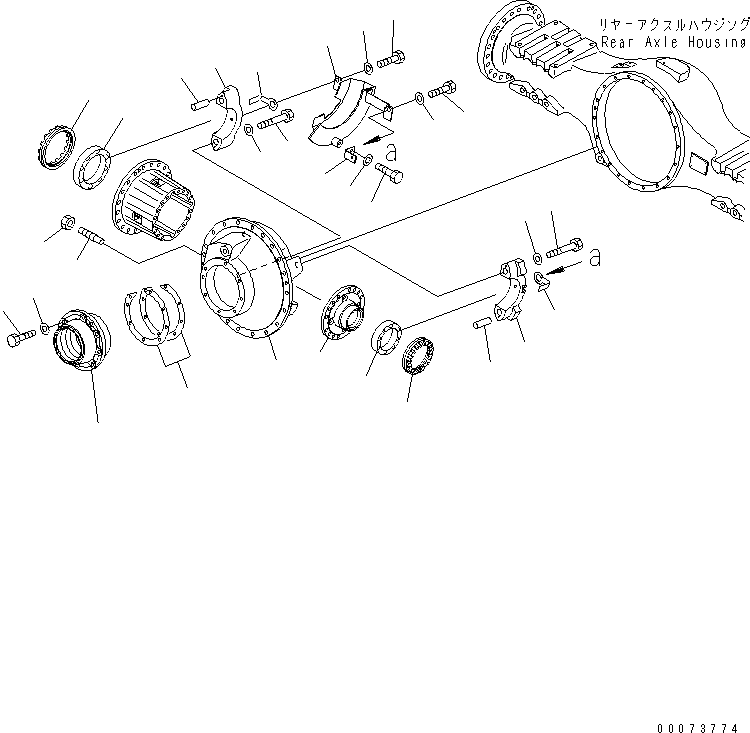Komatsu parts book diagram for HM300-1L S/N A10001-UP: REAR AXLE (CARRIER)