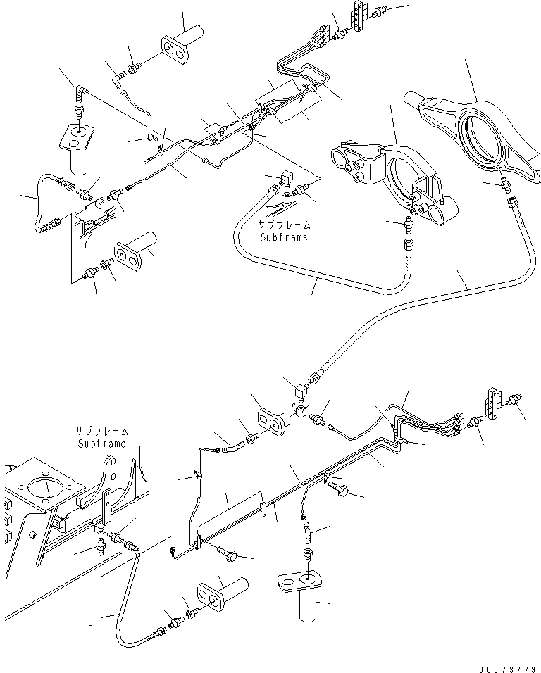 Komatsu parts book diagram for HM300-1L S/N A10001-UP: FRONT FRAME LUBRICATION