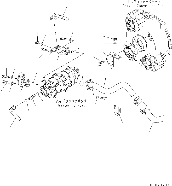 Komatsu parts book diagram for HM300-1L S/N A10001-UP: HYDRAULIC PIPING (PUMP LINE) (STEERING¤ HOIST¤ PPC PUMP)
