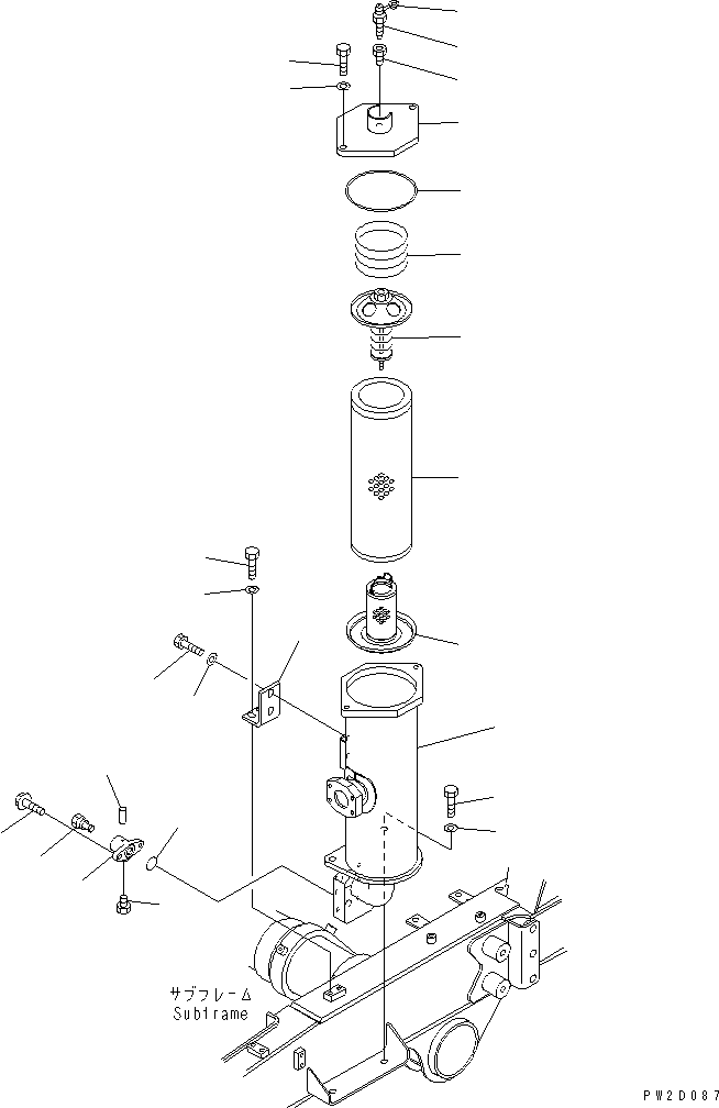 Komatsu parts book diagram for HM300-1L S/N A10001-UP: TRANSMISSION LINE FILTER