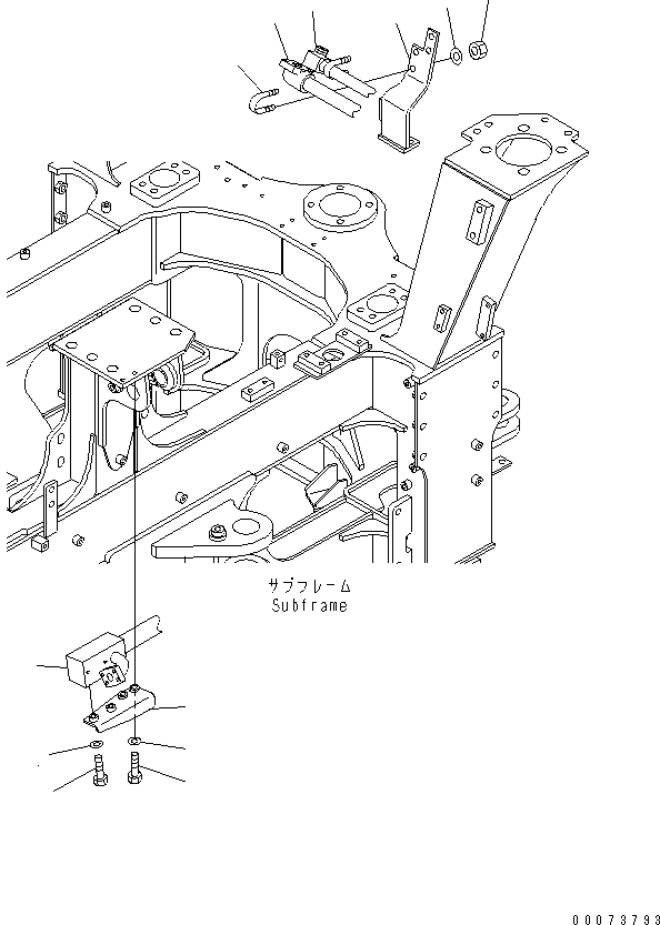 Komatsu parts book diagram for HM300-1L S/N A10001-UP: HYDRAULIC PIPING (PIPING MOUNTING PARTS¤ FRONT FRAME SIDE)