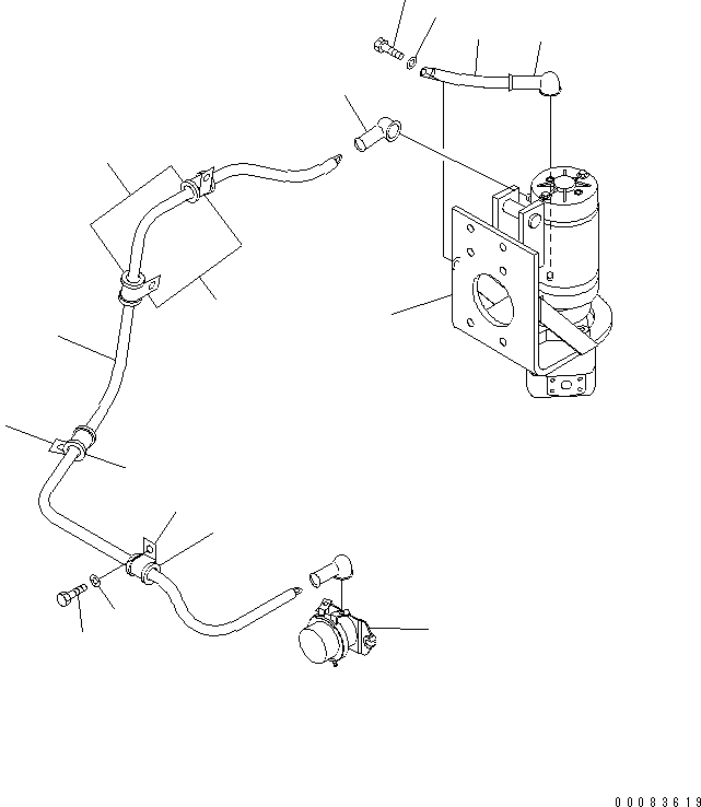 Komatsu parts book diagram for HM300-1L S/N A10001-UP: HYDRAULIC PIPING (EMERGENCY STEERING ELECTRICAL)
