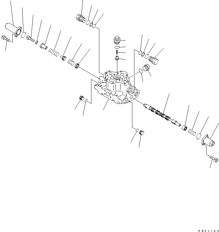 Komatsu parts book diagram for HM300-1L S/N A10001-UP: HOIST VALVE (1/2)