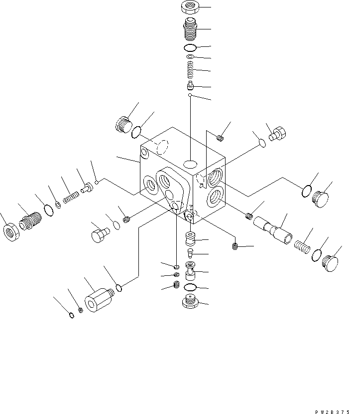 Komatsu parts book diagram for HM300-1L S/N A10001-UP: ACCUMULATOR CHARGE VALVE (INNER PARTS)