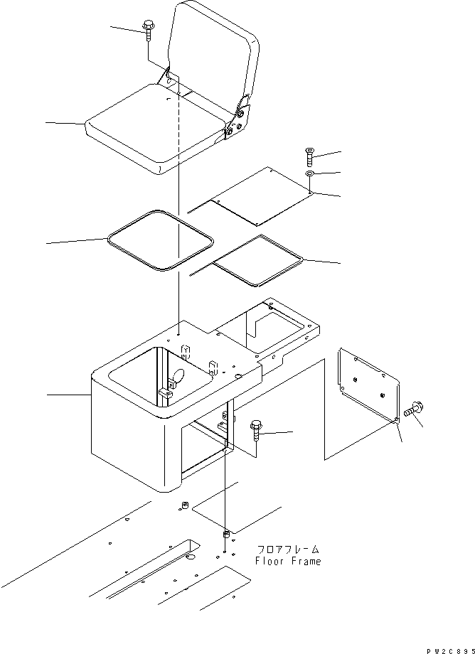 Komatsu parts book diagram for HM300-1L S/N A10001-UP: AUXILIARY SEAT (12V)