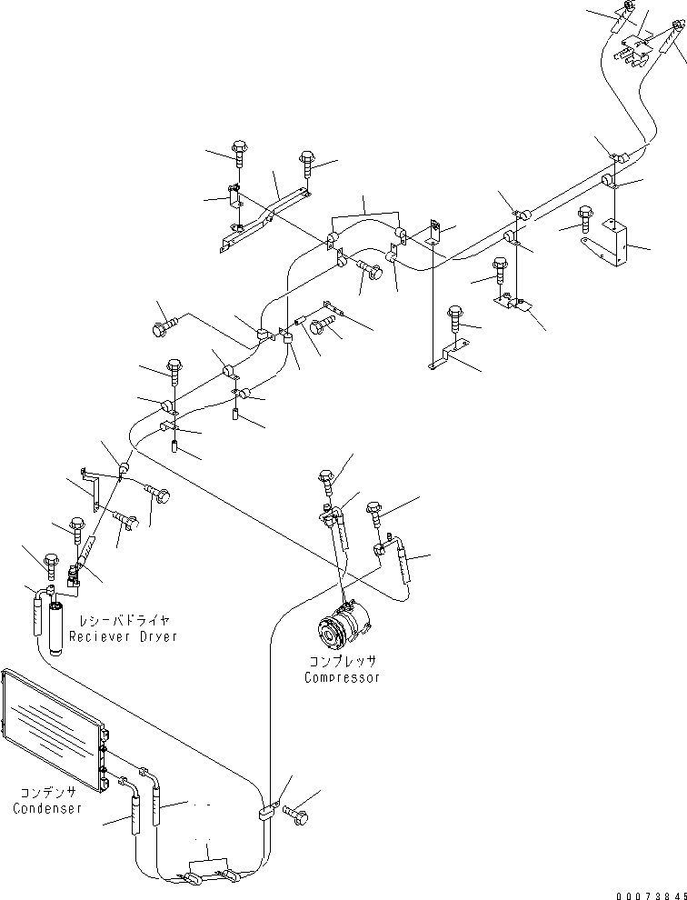 Komatsu parts book diagram for HM300-1L S/N A10001-UP: AIR CONDITIONER PIPING (COOLING)