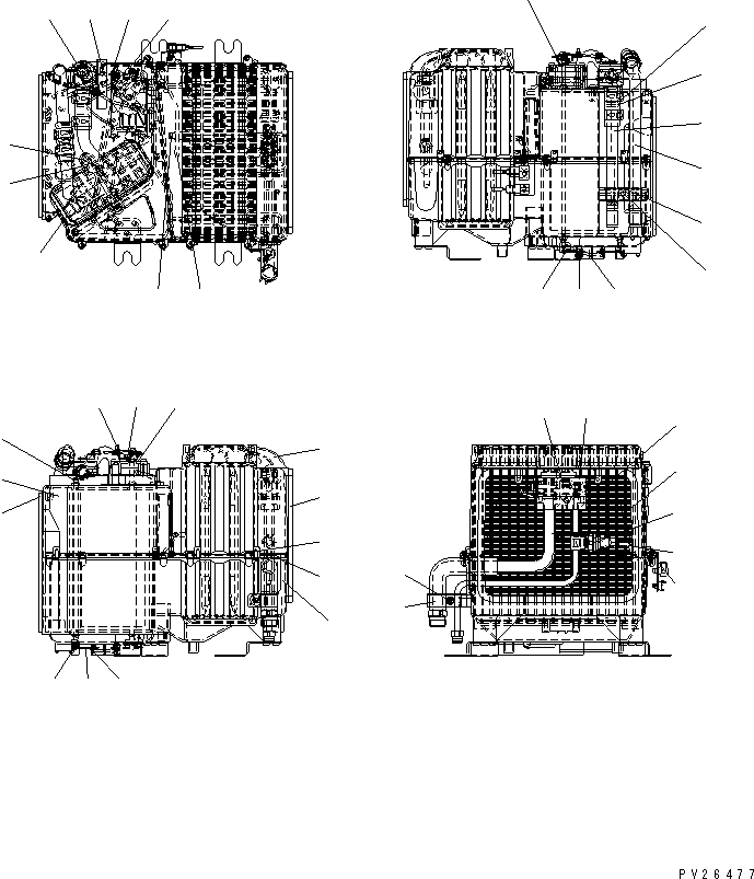 Komatsu parts book diagram for HM300-1L S/N A10001-UP: AIR CONDITIONER (COOLING UNIT¤ INNER PARTS)