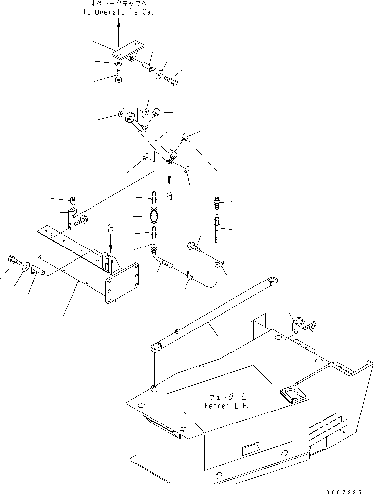 Komatsu parts book diagram for HM300-1L S/N A10001-UP: CAB TILT