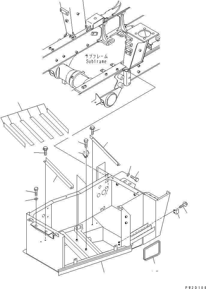Komatsu parts book diagram for HM300-1L S/N A10001-UP: FENDER LOWER¤ L.H. (1/2)