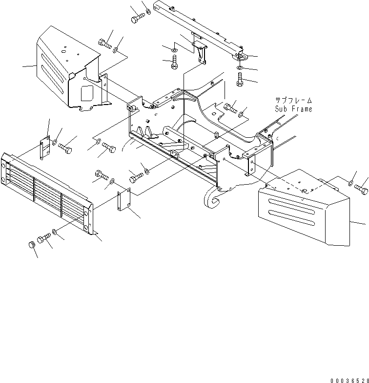Komatsu parts book diagram for HM300-1L S/N A10001-UP: FRONT FRAME (BUMPER)