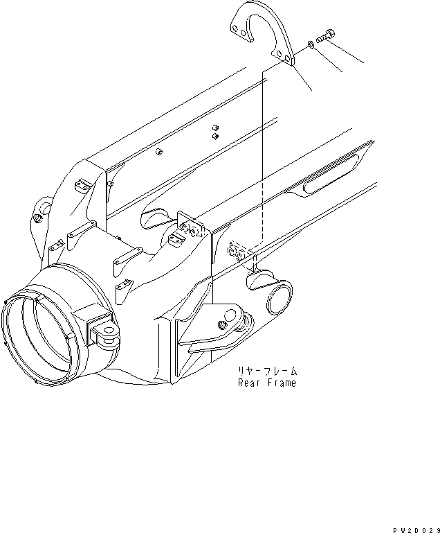 Komatsu parts book diagram for HM300-1L S/N A10001-UP: REAR DRIVE SHAFT GUARD