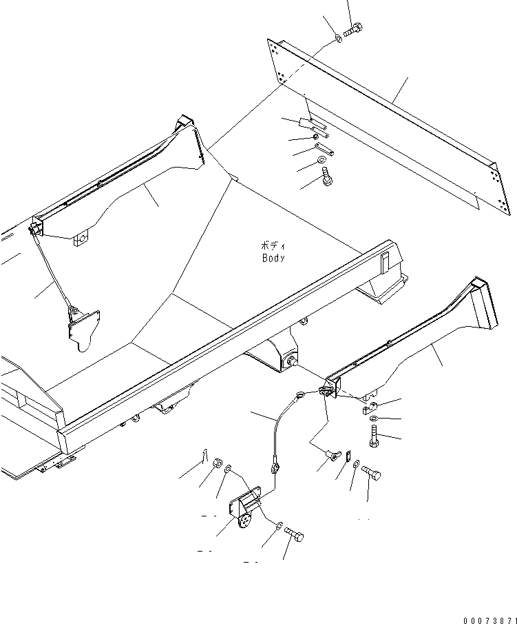 Komatsu parts book diagram for HM300-1L S/N A10001-UP: TAILGATE