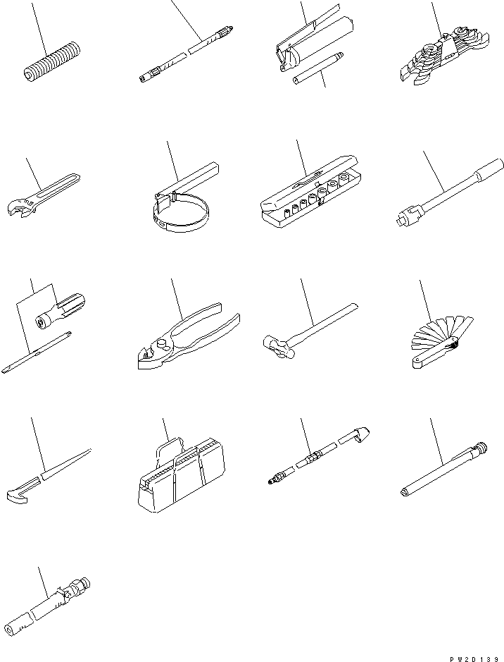 Komatsu parts book diagram for HM300-1L S/N A10001-UP: GENERAL TOOL