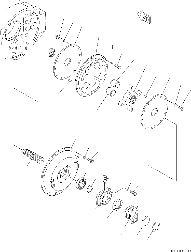 Komatsu parts book diagram for HM350-1L S/N A10001-UP: ENGINE DAMPER