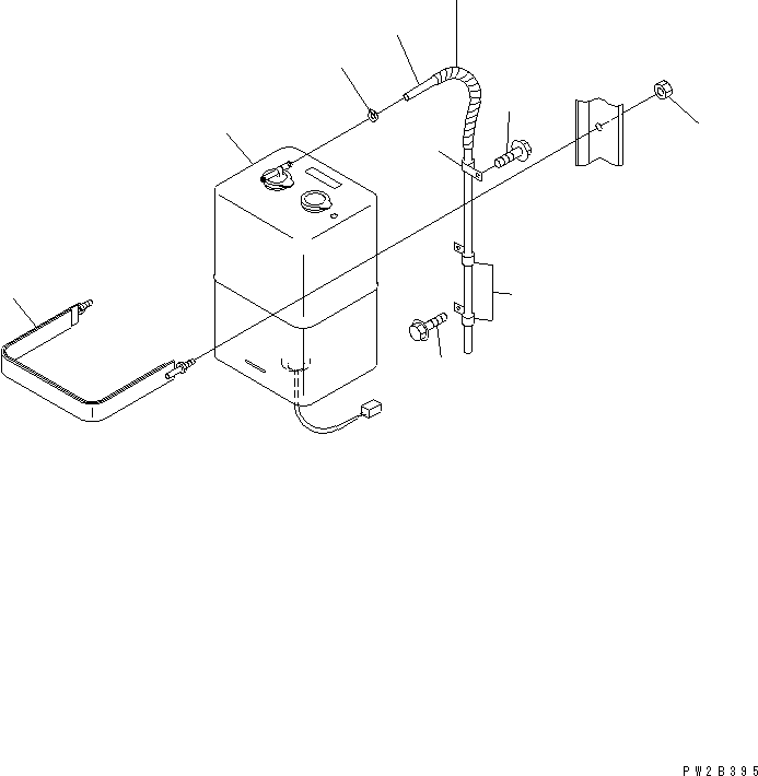Komatsu parts book diagram for HM350-1L S/N A10001-UP: RADIATOR (RESERVE TANK AND PIPING)