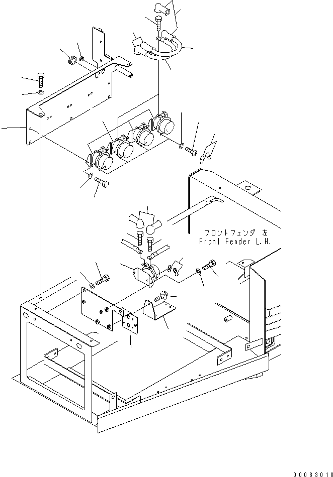 Komatsu parts book diagram for HM350-1L S/N A10001-UP: BATTERY (RELAY SWITCH)