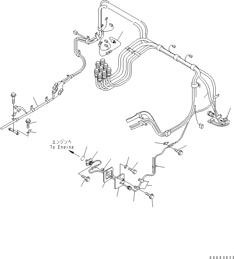 Komatsu parts book diagram for HM350-1L S/N A10001-UP: FRONT FRAME ELECTRICAL (REVOLUTION SENSOR)