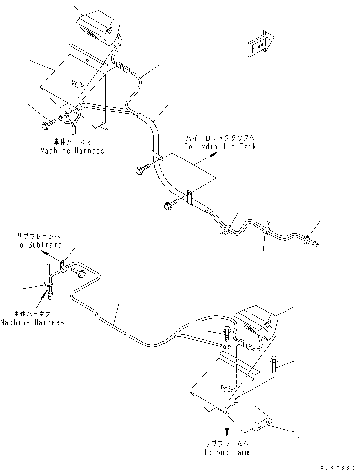 Komatsu parts book diagram for HM350-1L S/N A10001-UP: LAMP (SIDE LAMP)