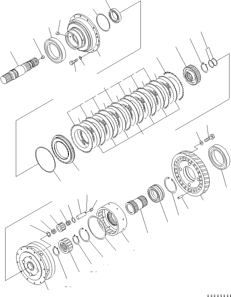 Komatsu parts book diagram for HM350-1L S/N A10001-UP: TRANSMISSION (DIFFERENTIAL)