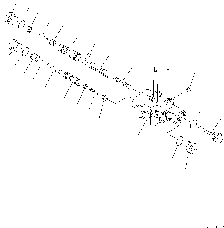 Komatsu parts book diagram for HM350-1L S/N A10001-UP: TRANSMISSION (CONTROL VALVE) (MAIN RELIEF VALVE)