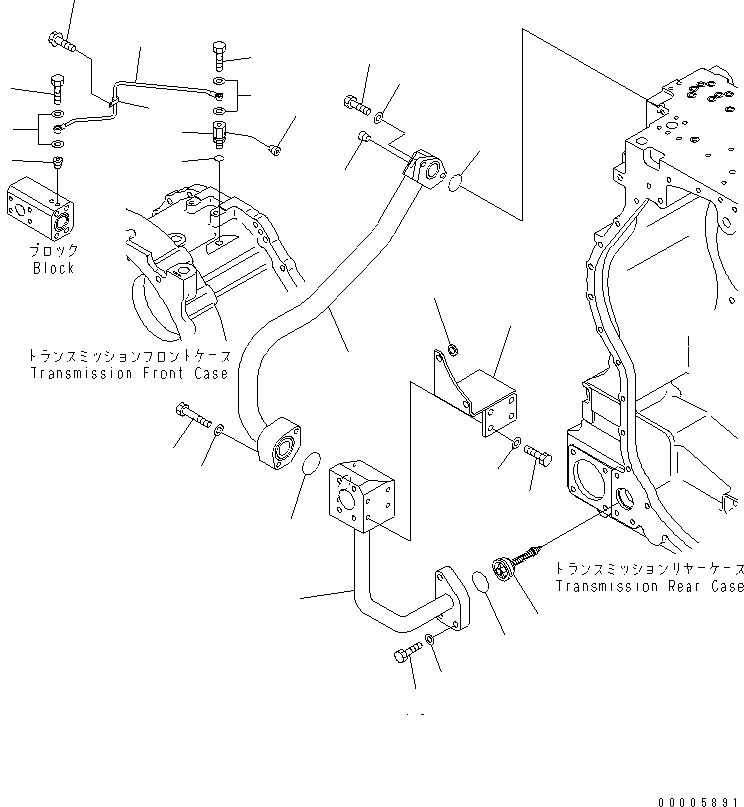 Komatsu parts book diagram for HM350-1L S/N A10001-UP: TRANSMISSION (PIPING) (2/2)
